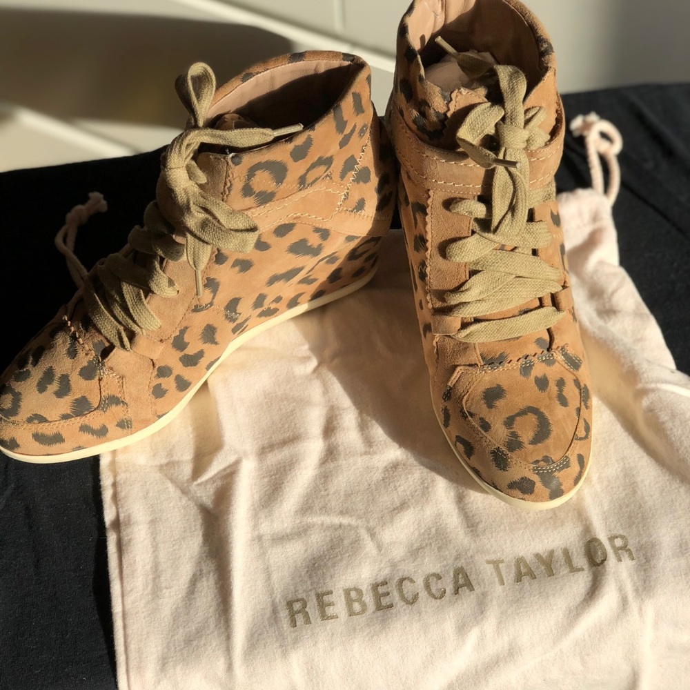 Rebecca Taylor Isa leopard wedge sneaker.
